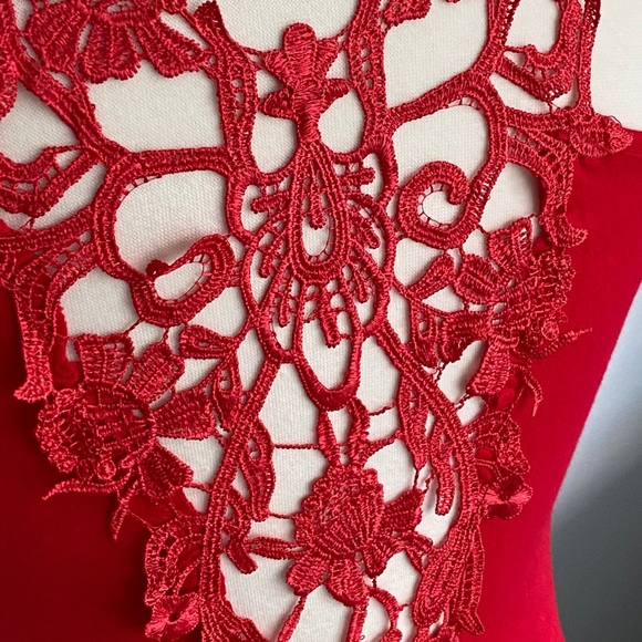 Red Top with Open Laced Back - Picture 5 of 8